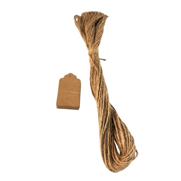 Card Stock Paper Tags With Jute Twine String For Gift Wrapping Crafting Or Labe - Picture 6 of 6